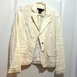 Vintage White Floral Business Jacket by Bedo